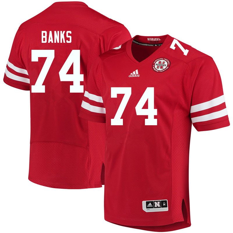 Women #74 Brant Banks Nebraska Cornhuskers College Football Jerseys Sale-Red - Click Image to Close